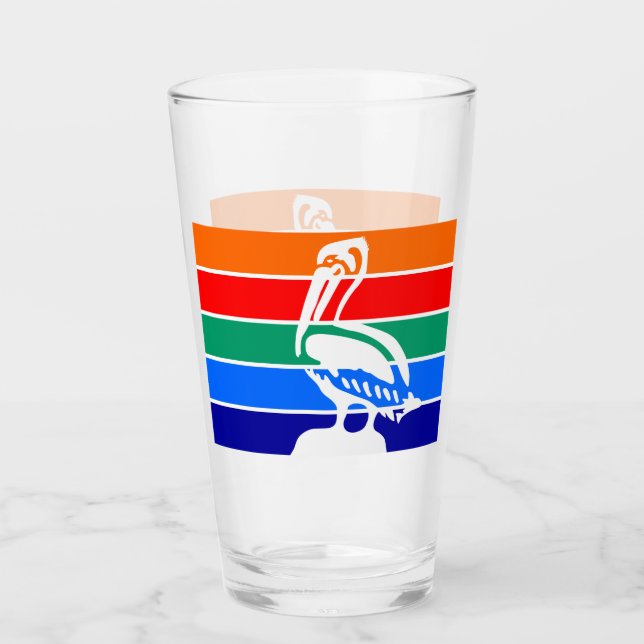 Pint Copo de vidro Patriótico com bandeira de Rua. Pete (Frente)