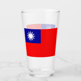 Pint Copo de vidro Patriótico com bandeira de Taiwan