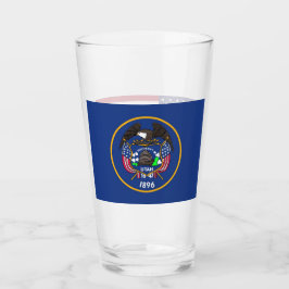 Pint Copo de vidro Patriótico com bandeira de Utah