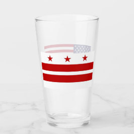 Pint Copo de vidro Patriótico com bandeira de Washingto
