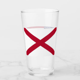 Pint Copo de vidro Patriótico com bandeira do Alabama,