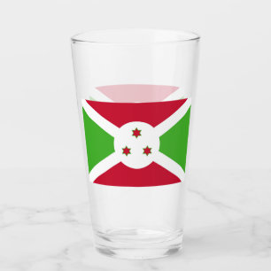 Pint Copo de vidro Patriótico com bandeira do Burundi