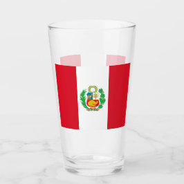 Pint Copo de vidro Patriótico com bandeira do Peru