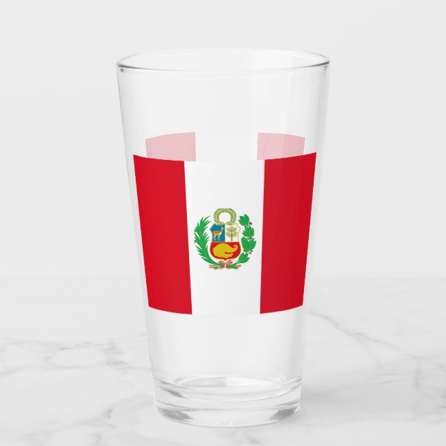 Pint Copo de vidro Patriótico com bandeira do Peru (Frente)