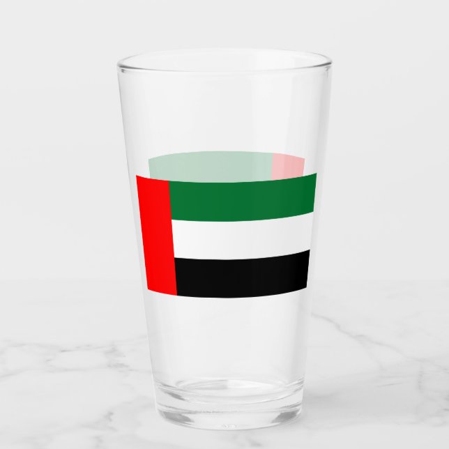 Pint Copo de vidro Patriótico com bandeira dos EAU (Frente)