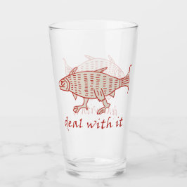 Pint Copo de Vidro Peixe Andando Medieval