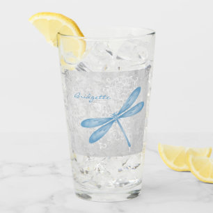Pint Copo de vidro personalizado da Dragonfly azul