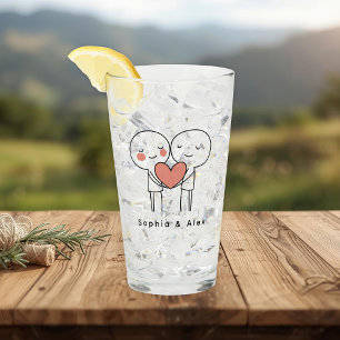 Pint Copo de Vidro Personalizado para Casal no Dia dos 