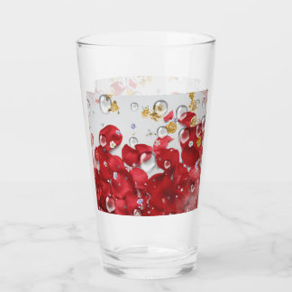 Pint copo de vidro pétala de rosa