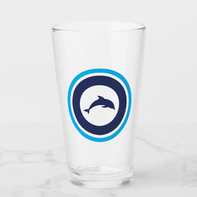 Pint Copo de vidro PJK 16oz / golfinho (Frente)
