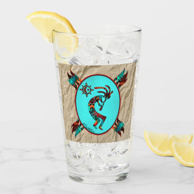 Pint Copo de Vidro Southwest Kokopelli (Gelo frontal)