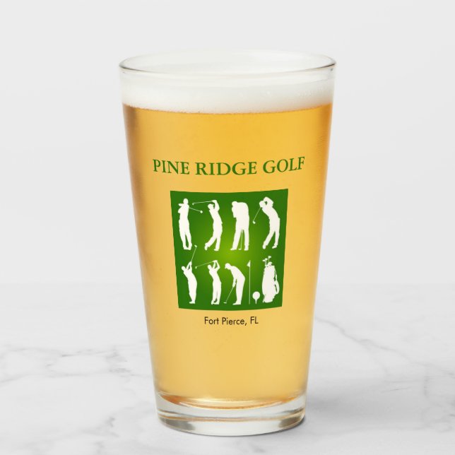 Pint Copo Personalizado de Campo de Golfe (Frente (Preenchido))