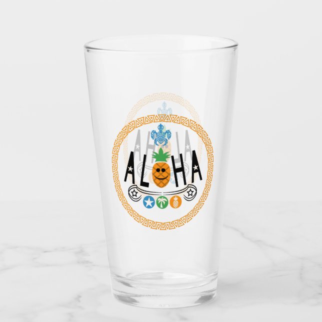 Pint Design de abacaxi Aloha - Copo de 16 oz (Frente)