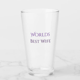 Pint Melhor esposa do mundo Copo de Vidro Personalizado