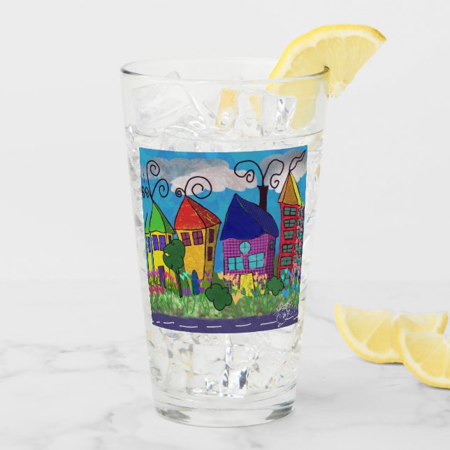 Pint O copo de vidro da aldeia (Gelo traseiro)