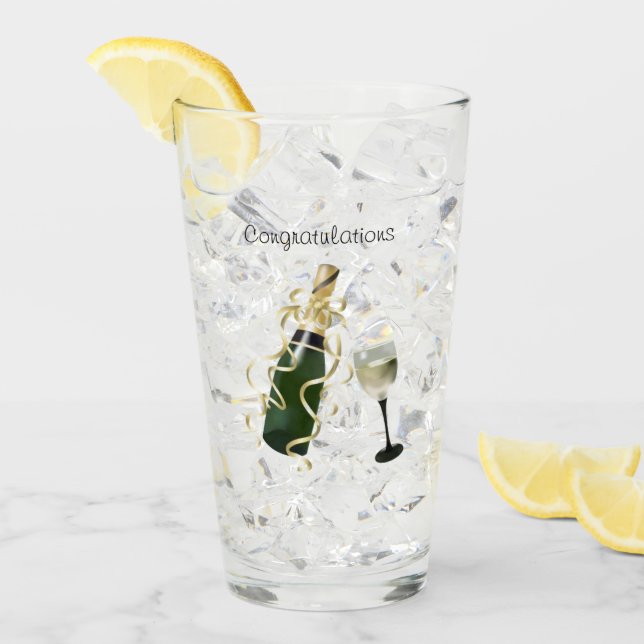 Pint Parabéns Copo de Vidro (Gelo frontal)