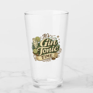 Pint tempo de gin tônica copo de bebida