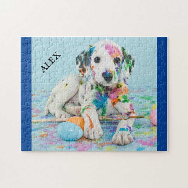 PINTA DIVIDIDA QUEBRA-CABEÇA DALMATIANO. JIGSAW PU (Horizontal)
