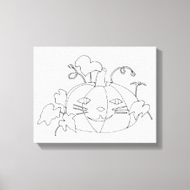 Pinta-o na cara do gato Pumpkin na Canvas