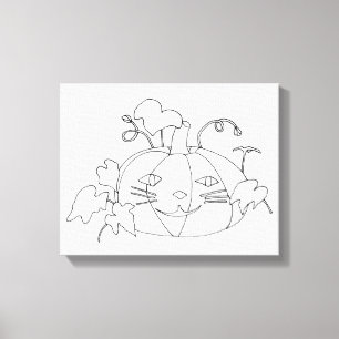 Pinta-o na cara do gato Pumpkin na Canvas