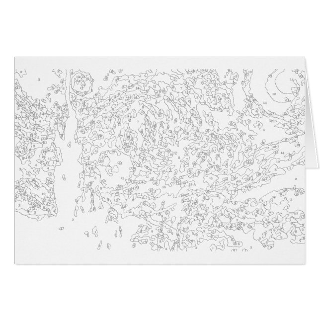 Pinta por número: O cartão Starry Night (Frente Horizontal)