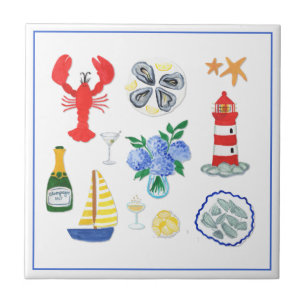 Pintado à Mão com Tema Nantucket