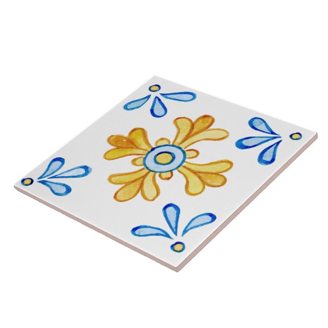 Pintado com Azulejo Amarelo-mediterrânico de Cor-d (Lateral)