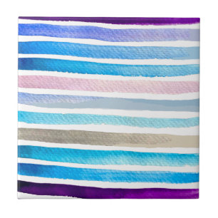 Pintado manualmente com listras de aquarelas azuis