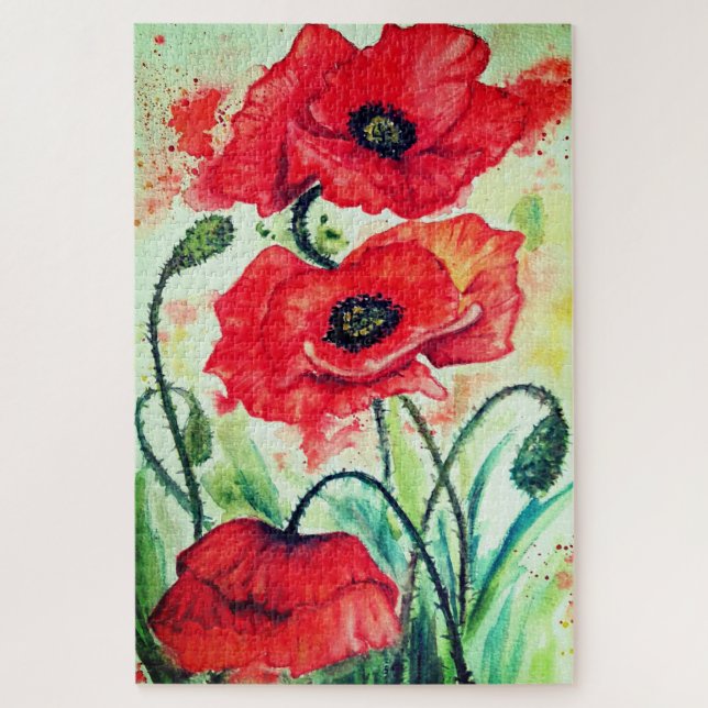 Pintando Flores Quebra-cabeça Red Poppy (Vertical)