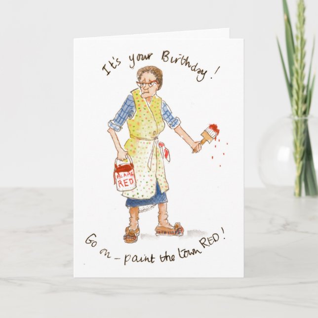 "Pinte a Cidade Vermelha!" Cartão de aniversário p (Frente)