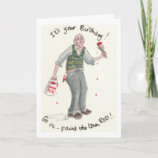 "Pinte a Cidade Vermelha!" Cartão de aniversário p (Frente)