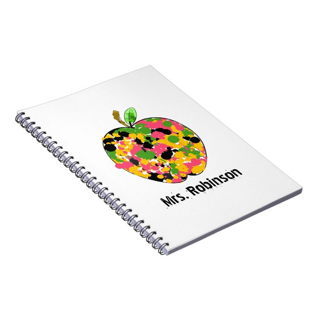 Pinte o caderno espiral de Apple do Splatter para (Lado Direito)