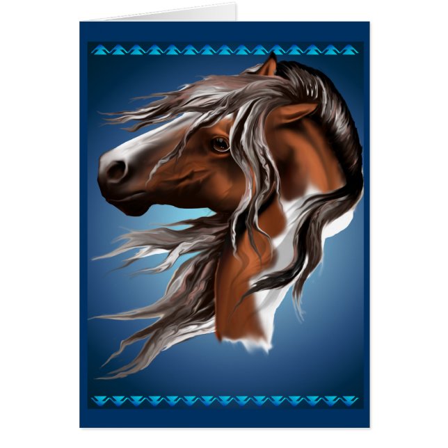 Pinte o cartão de cara do cavalo (Frente)