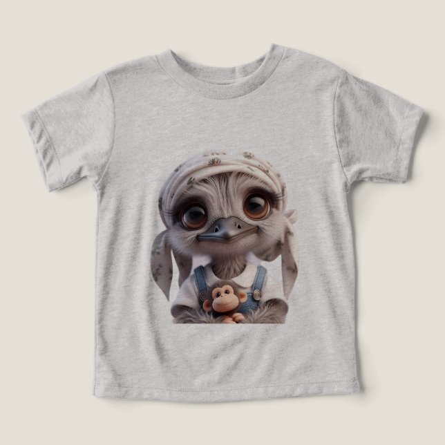 Pintinho de avestruz em Bandana com macaco (Design frontal)