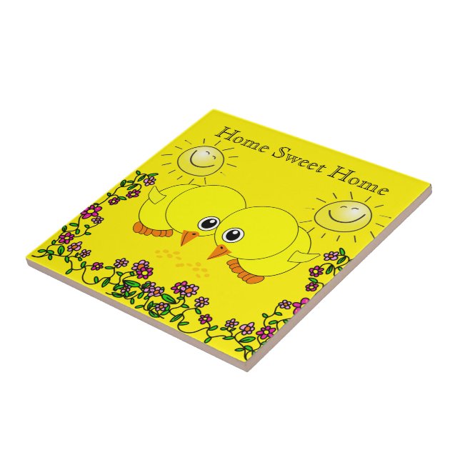 Pintinho de cerâmica Sun Floral Sun Home Sweet Hom (Lateral)
