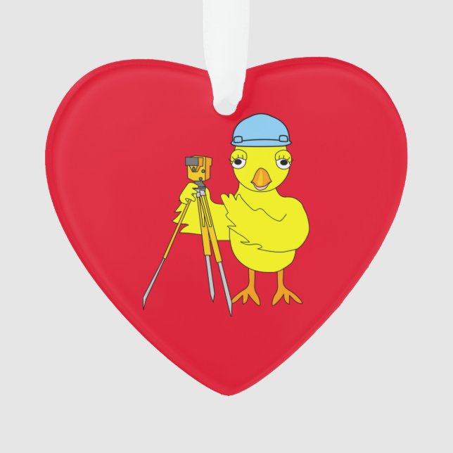 Pintinho de Engenharia Civil - Ornamento Cerâmico (Frente)