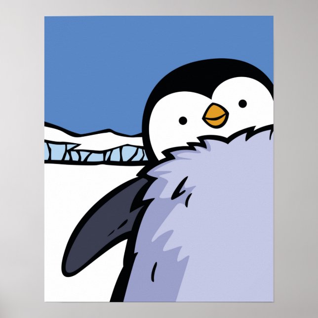 Pintinho do pinguim Fechar Poster (Frente)