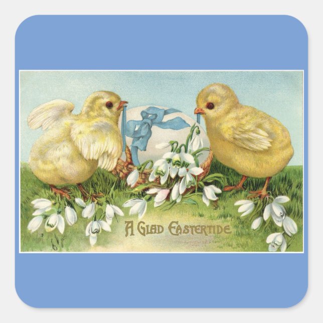 Pintinhos Antigos Com Adesivos de Ovo (Frente)