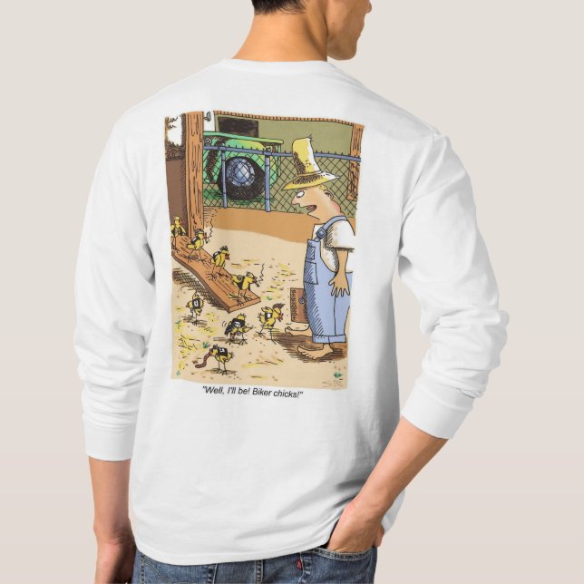 Pintinhos Biker camisa de manga branca comprida (Verso)