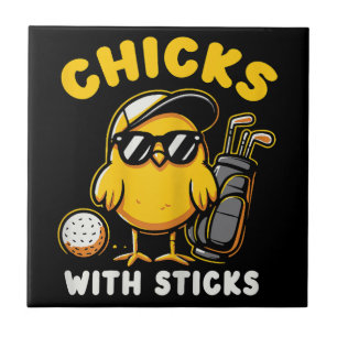 Pintinhos Com Sticks Golfer Girl Gol