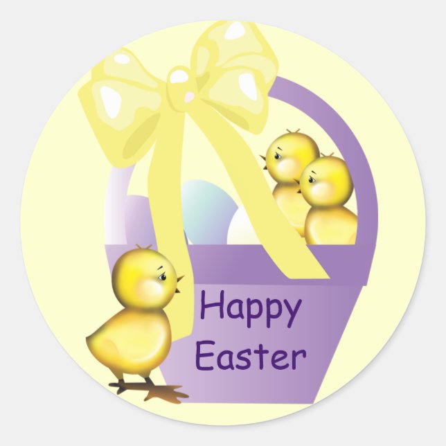 Pintinhos de páscoa com pequeno adesivo (Frente)