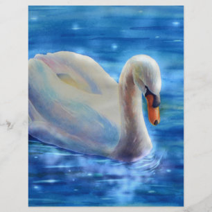 Pintor aquoso branco do cisne