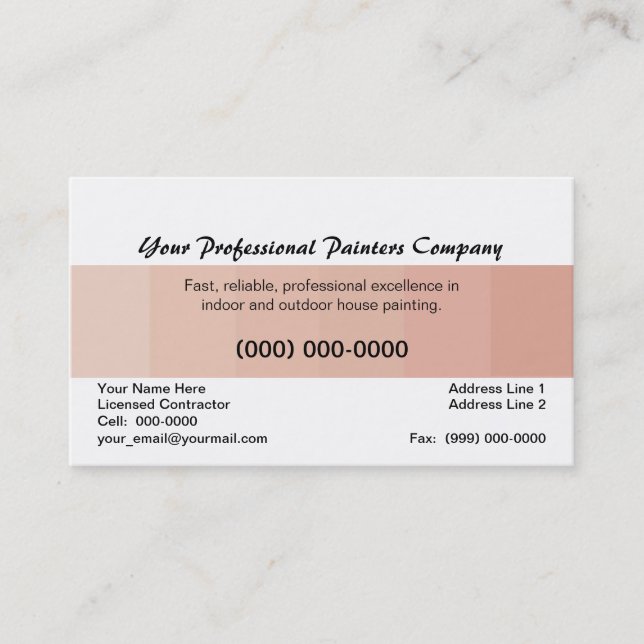 Pintor de casa profissional, cartão bege da cor (Frente)
