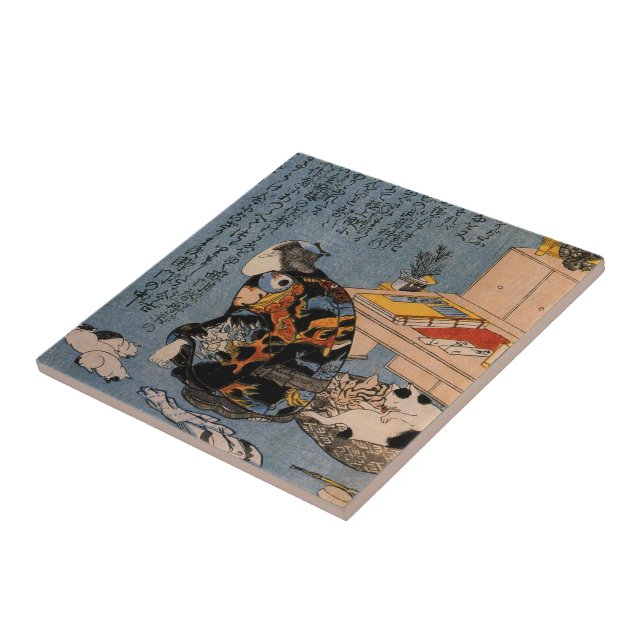 Pintor que gosta de gatos, Utagawa Kuniyoshi (Lateral)