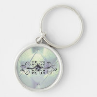 Pintuck satin e diamante parecem chaveiro