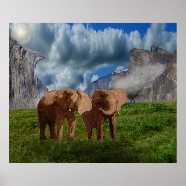 Pintura a óleo de elefante, Poster (Frente)