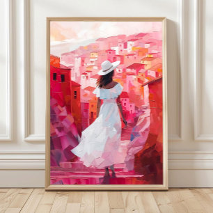 Pintura a Óleo de Mulher Impressão Impasto, Mulher