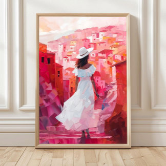 Pintura a Óleo de Mulher Impressão Impasto, Mulher
