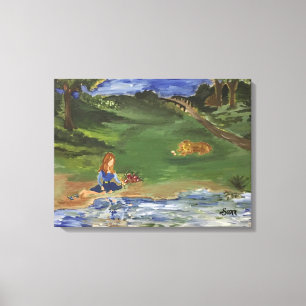 Pintura a óleo original no dia da impressão no par