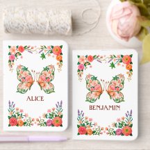 Pintura a Óleo Romântica Floral Borboleta
